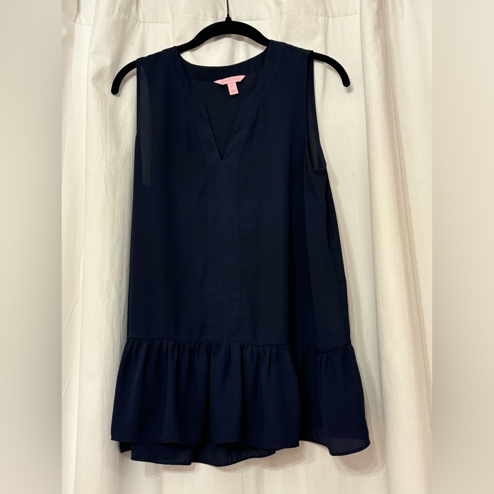 EUC Lilly Pulitzer Gramercy Top Navy Blue